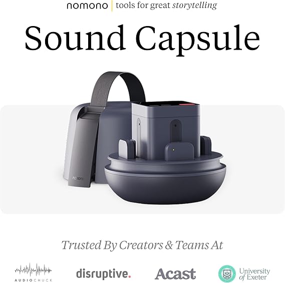 Nomono Sound Capsule Portable Podcast Kit with Software 4X HD Microphones for Studio Quality, Charging Case Equipment Bundle with Premium Design Made in Norway