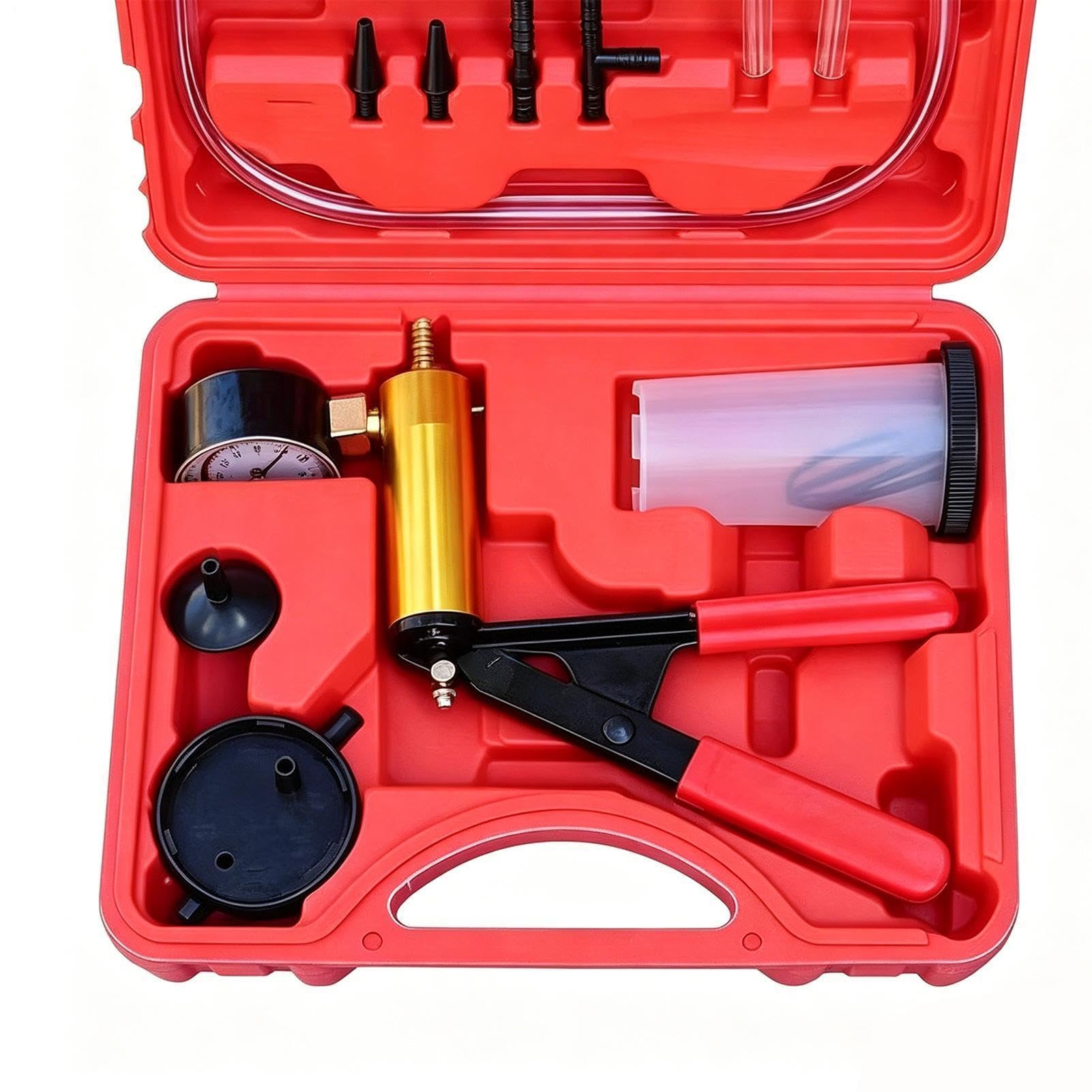 Bomba de Vacío Manual Conjunto De Bomba Extractora De Vacío Con Manómetro | Extractor para Cambio de y Líquido de Frenos para Taller Hogar Garaje Cambio Reparación Mantenimiento