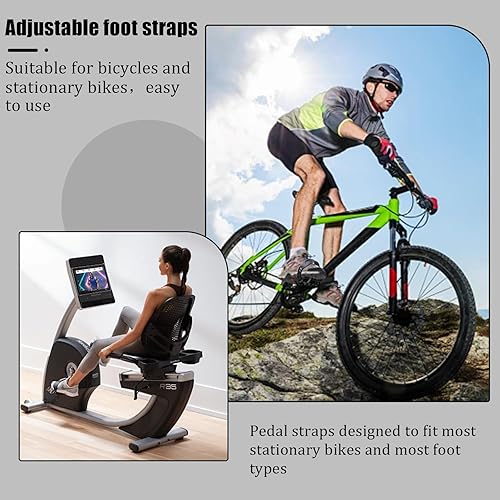 Miniatura 5 de 1 par de correas ajustables para pedal de bicicleta estática, repuesto de correas estacionarias para pie de bicicleta, universal para bicicleta,