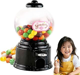 Mini Gashapon Machine, Valentine Candy Machine, Plastic Mini Gumballs Dispenser, DIY Treat Holders for Sweet Day All Gifts Exchange Party Favors