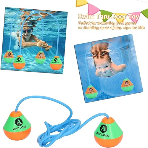 Miniatura 5 de TOPINCN 2 Packs Pool Toys Diving Doors, Swim Thru Door Water Games Underwater Training Toys Interesting Swimming Toy for Summer Activities Party,