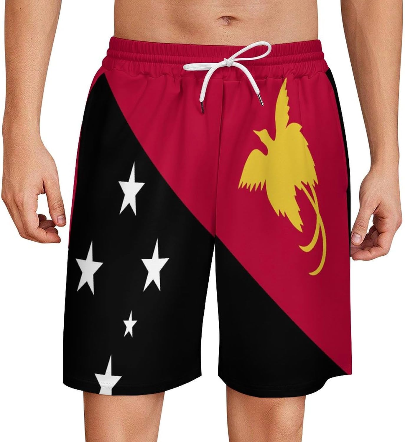 Fattyeery Short Sweatpants Paraguay Flag Bathing Suit Swimming Trunks for Men Summer Beach Shorts Swim Shorts