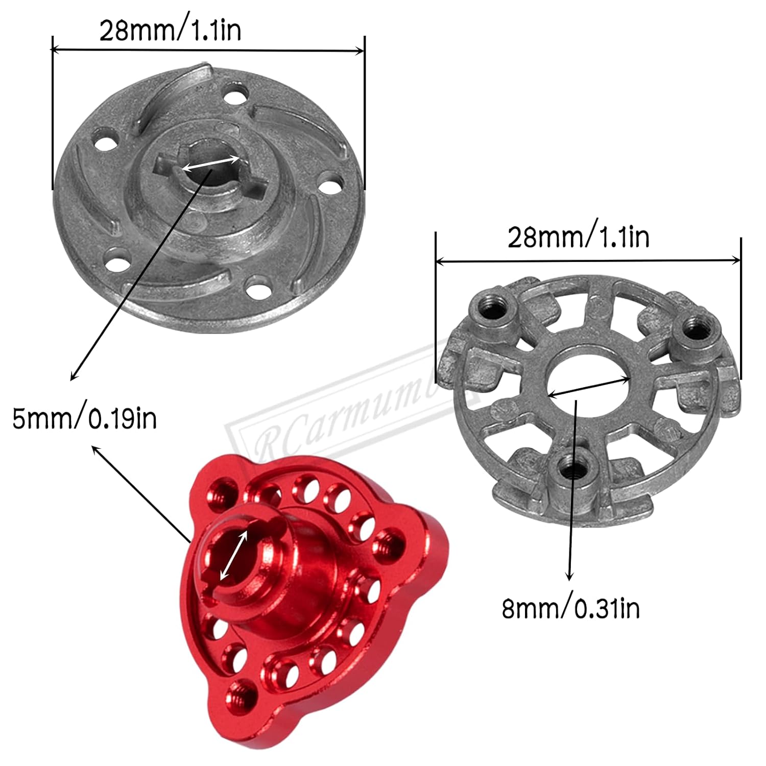 RC 48P 90T Spur Gear w/ 17T 19T 21T & Slipper Clutch Slipper Rebuild Kit Pressure Plate RC Upgrades Part for 1/10 Rustler/Stampede/Bandit 2WD VXL XL-5,Slash 2WD (VXL),Red