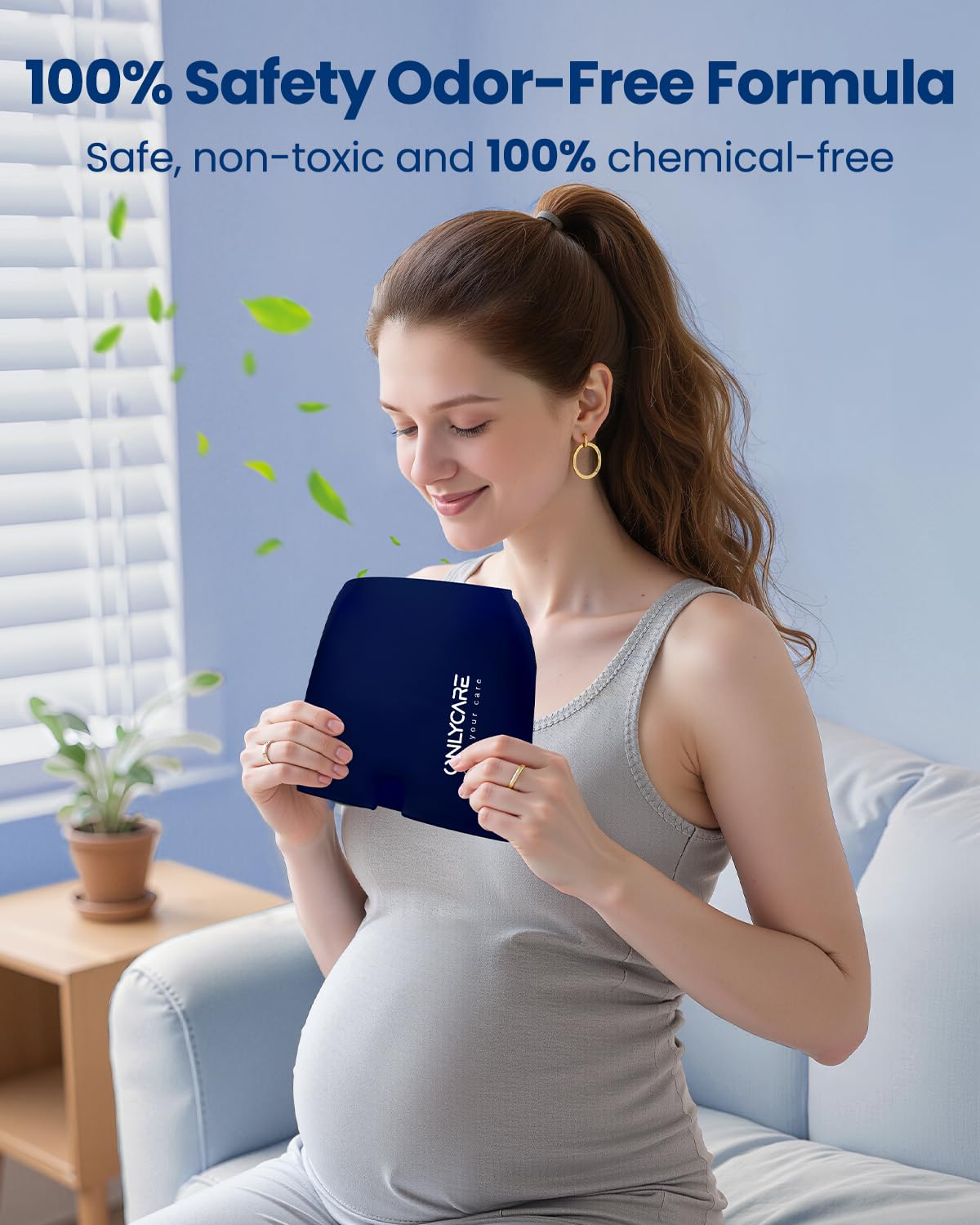 ONLYCARE Maschera rinfrescante per emicrania, con gel a 360°, per alleviare emicrania, mal di testa, blu notte