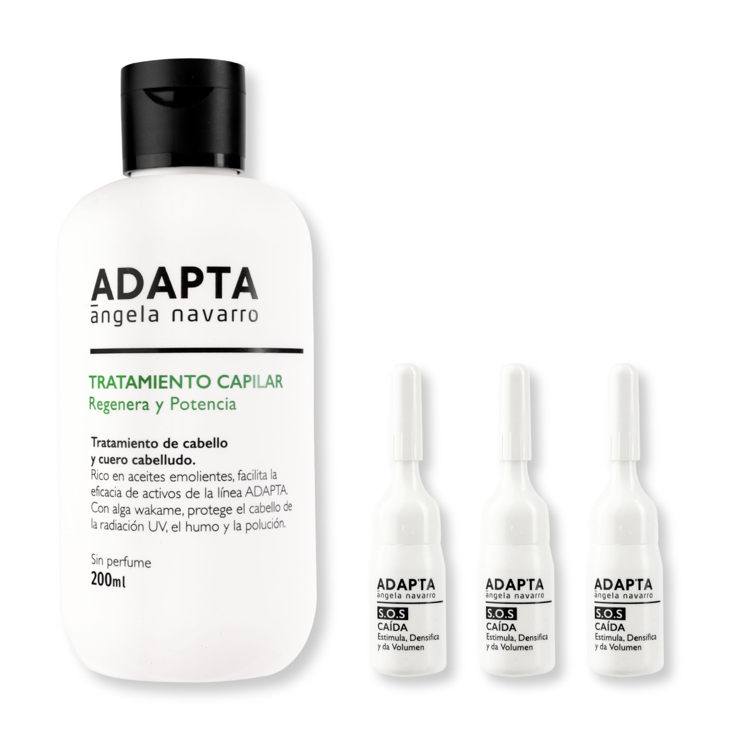 ADAPTA Cosmetics Tratamiento Capilar Anti-caída 200 ml | Frenar Caída Cabello, Potenciar con Champú Anti-caída, Cosmética Vegana, Sin Perfumes