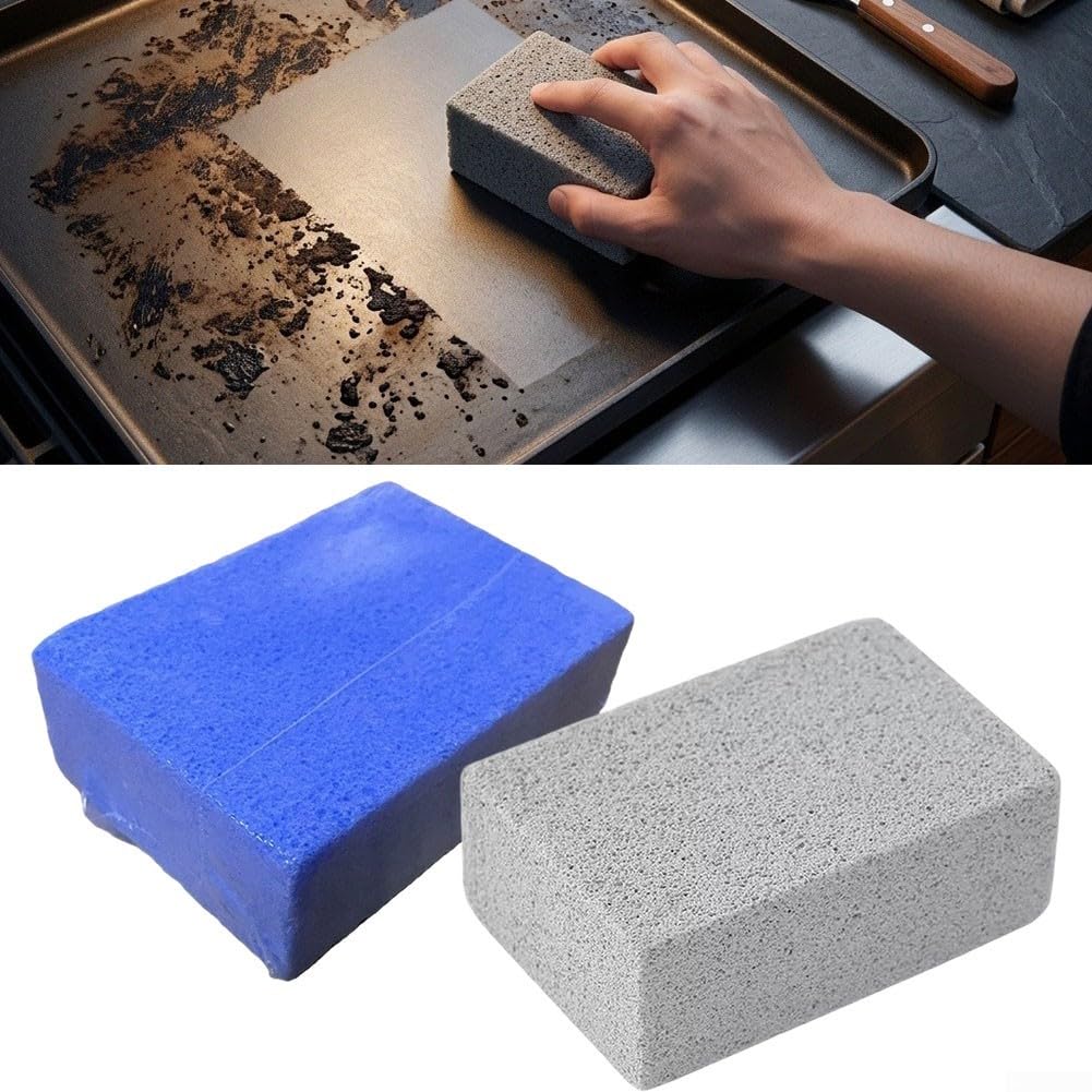 Pietra Pomice Espanso per Barbecue per sicura Pietra Pomice Espanso(Blue) | Rimuove grasso e ruggine, azione rapida post-cottura, per sicura per alimenti, per ideale per ghisa