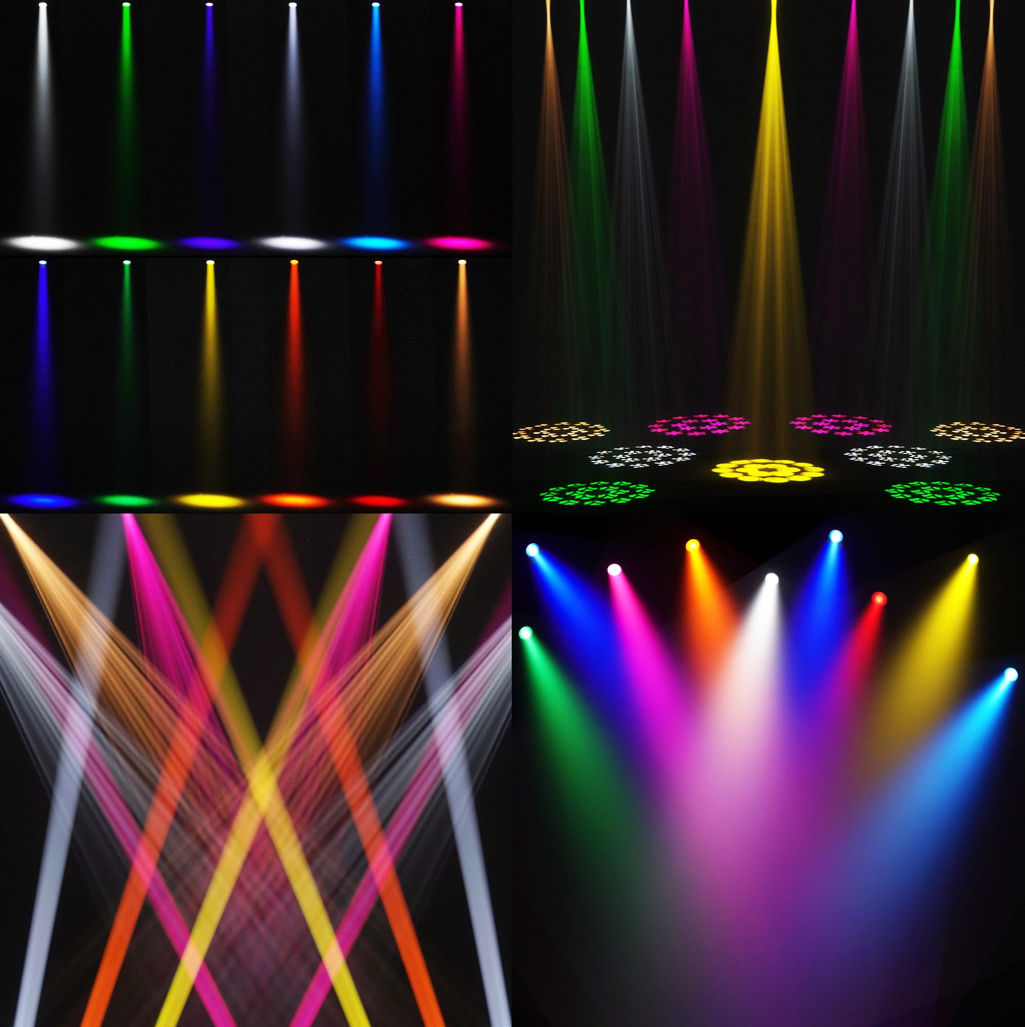 SHEHDS Bühnenleuchten 180W, 14 Gobos 11 Farben Scheinwerfer, Strahl/Frost/Prisma/Zoom Effekt, 18 Facett Prisma DMX512, 120mm Durchmesser Objektiv, DJ Bühne für Hochzeitsparty Tanz