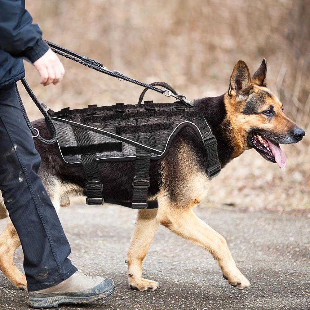 Pettorina Per Cani In Nylon Resistente Tattica Militare Pettorina Per Pastore Tedesco Labrador Con Maniglia Di Controllo Pettorina Per Animali Regolabile Pettorina Per Animali Da Campeggio P