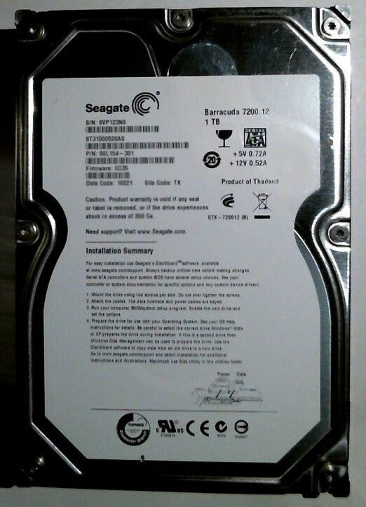 ST31000528AS FW: AP24 P/N 9SL154-040 Parts for Data recovery, ersatzteile