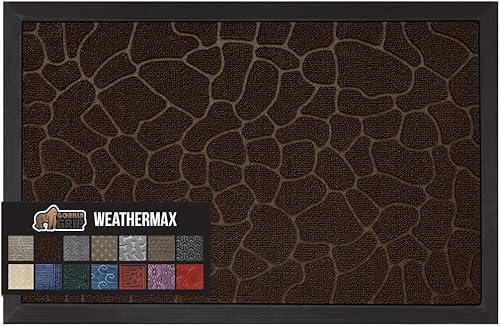 Vista 23 de Gorilla Grip - Tapete WeatherMax todo terreno 100% impermeable, caucho natural, resistente a manchas y decoloración, interior y exterior, fácil