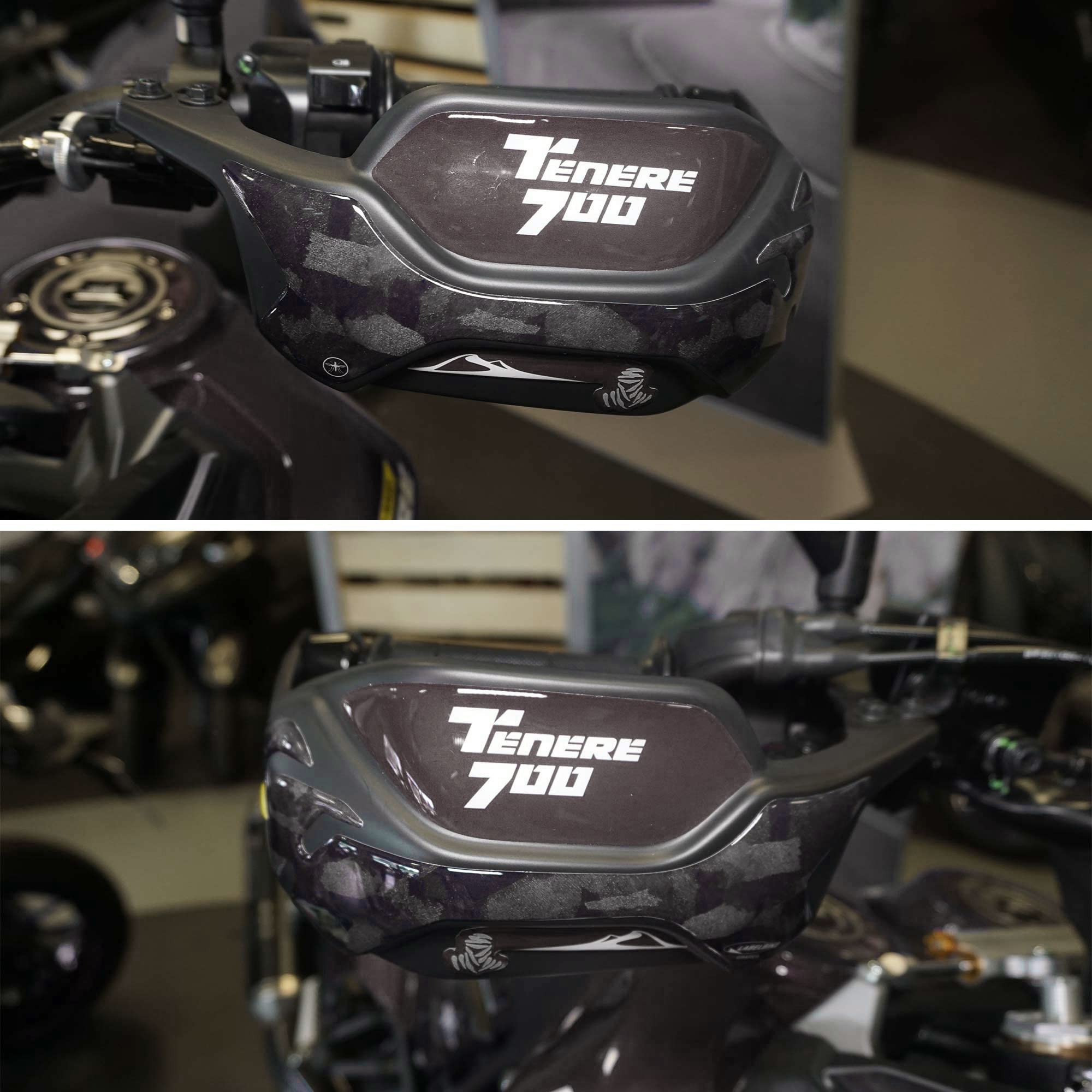 labelbike - 3D Stickers Protections HandProtections Compatible with Yamaha Tenere 700 World Raid from 2022 - Color Midnight Black