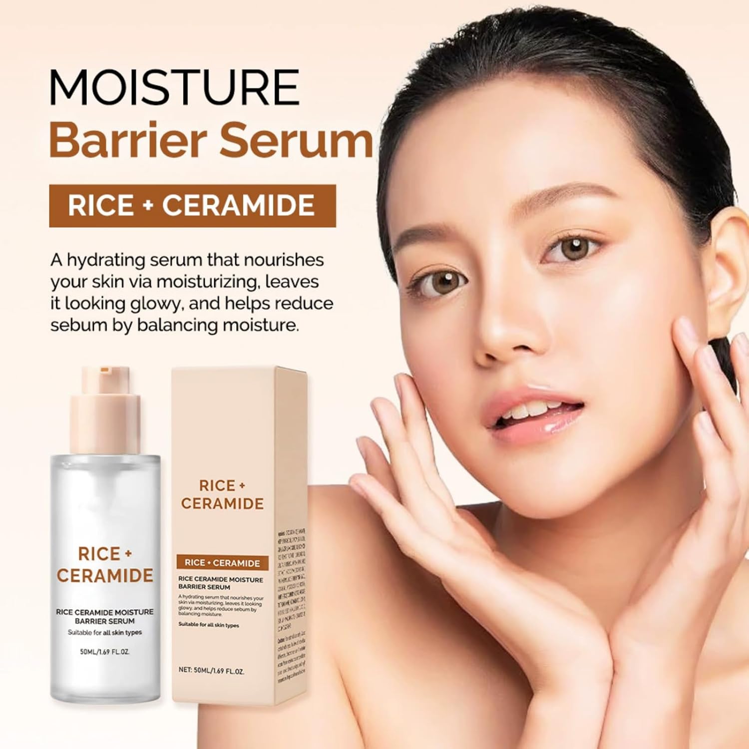 Moisturizing Korean Rice Skincare Set, 4-Piece Ceramide Travel Kit for Glow Skin with Milky Toner, Barrier Serum, Intensive Hydrating Milk & Cleansing Powder | Radiance Face Routine Gift Box Set - Image 3