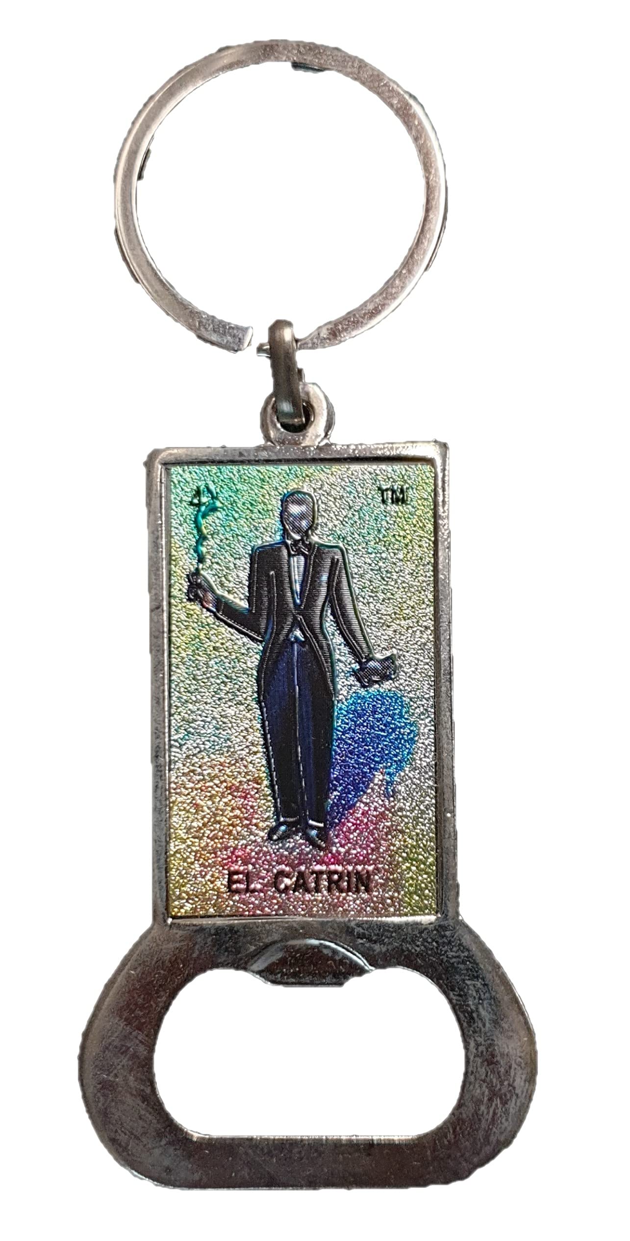 ArimexMexican Loteria Characters cards Bottle opener key chain in one. Perfect for that buddy who always has one too many. keychain bottle opener makes a great gag gift. Llaveros mexicanos (El Catrin)