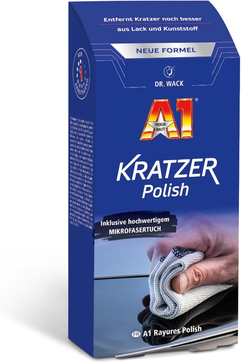 DR. WACK A1 Kratzer Polish 50 ml inkl. Mikrofasertuch - Kratzer-Entferner für Autos - Poli