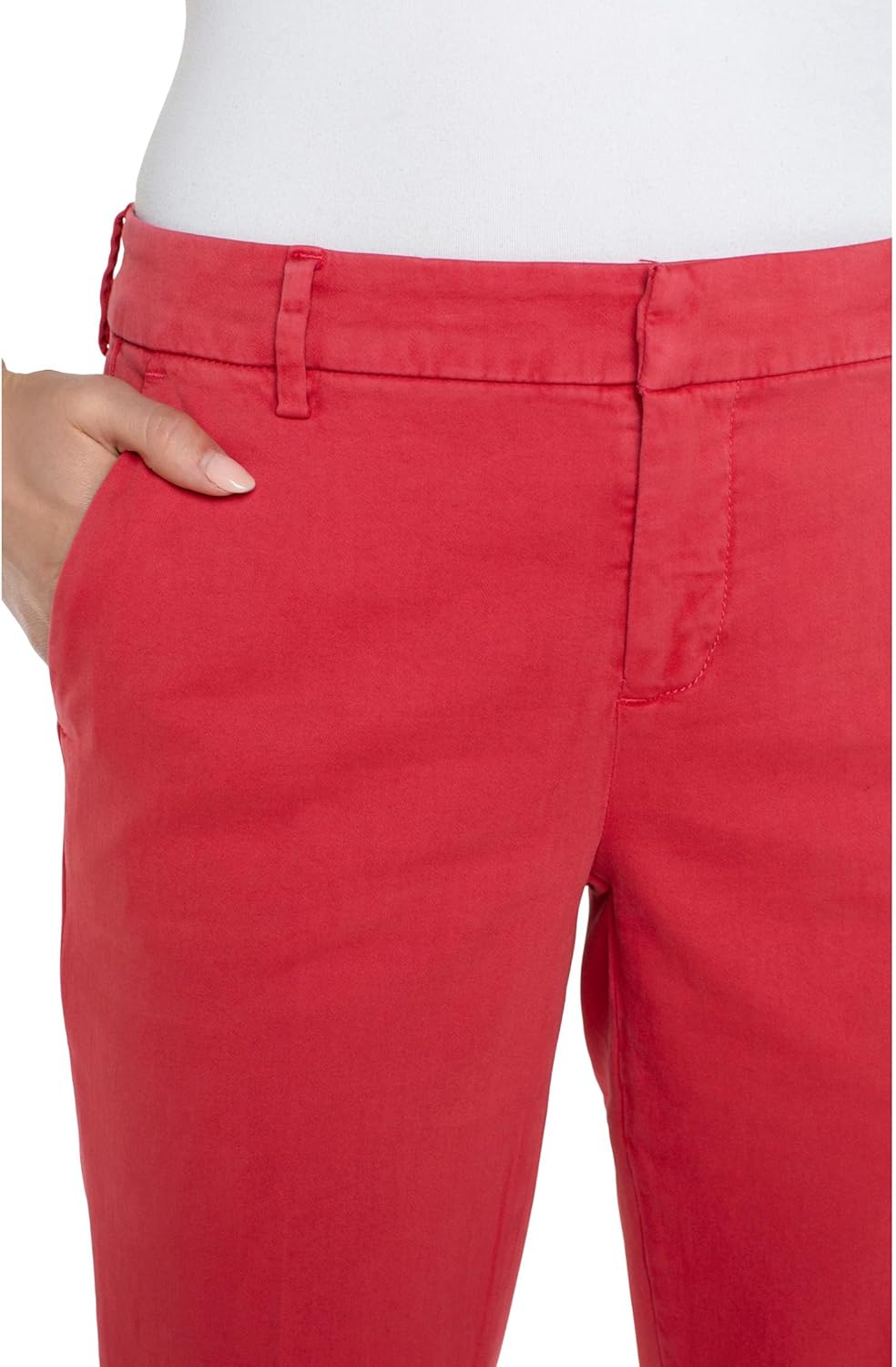 Liverpool Women's Kelsey Crop Mid-Rise Trouser with Slit Soft Touch Twill 26"