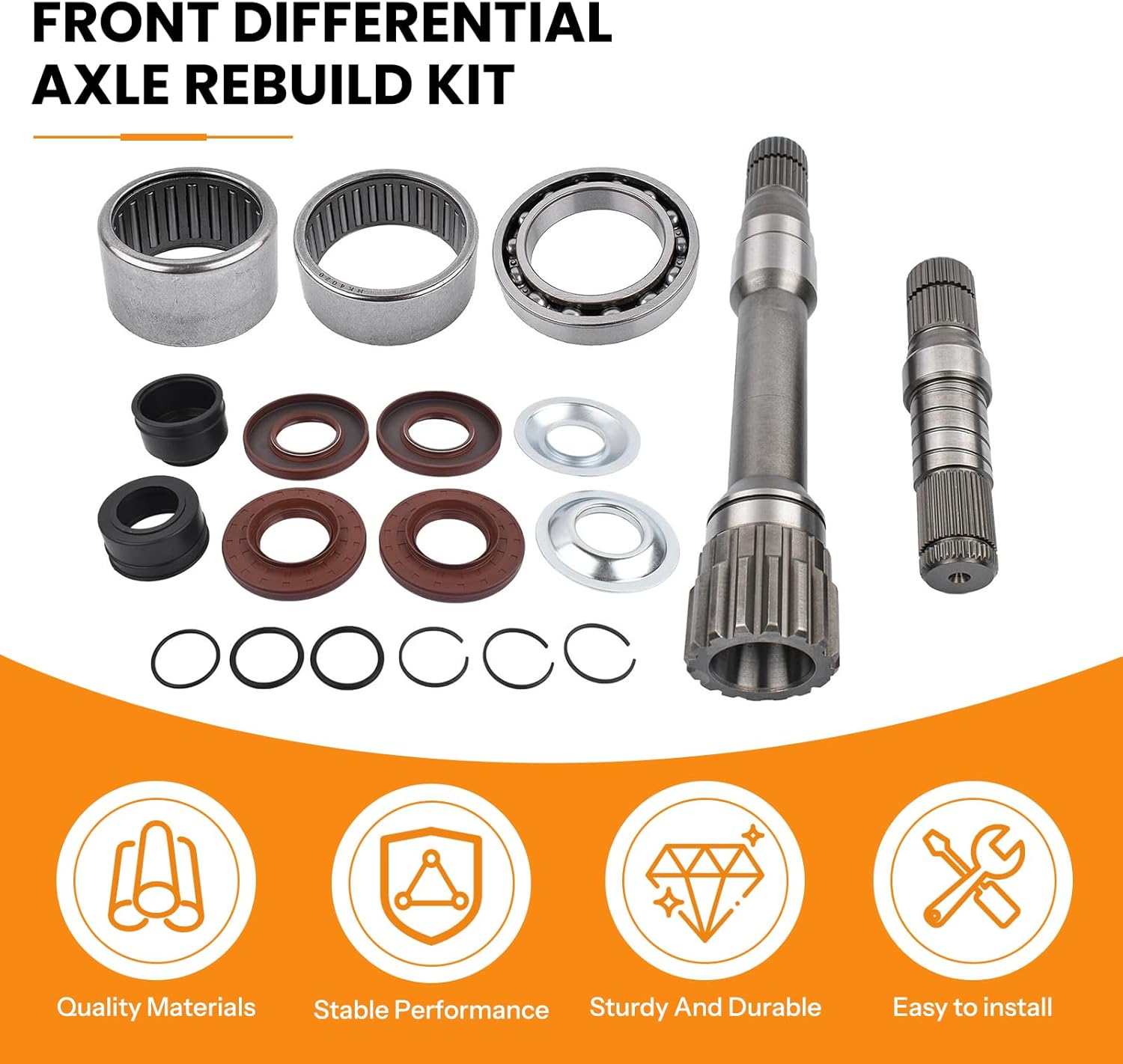 Front Differential Axle Intermediate Shaft Inner Shaft Kit 19pcs AXle Shaft Replacements Set,Fit For 2012-2018 Ram 1500 & 2019-2021 Ram 1500 Classic OE# 68146594ab, 68146594aa, 68257420ag