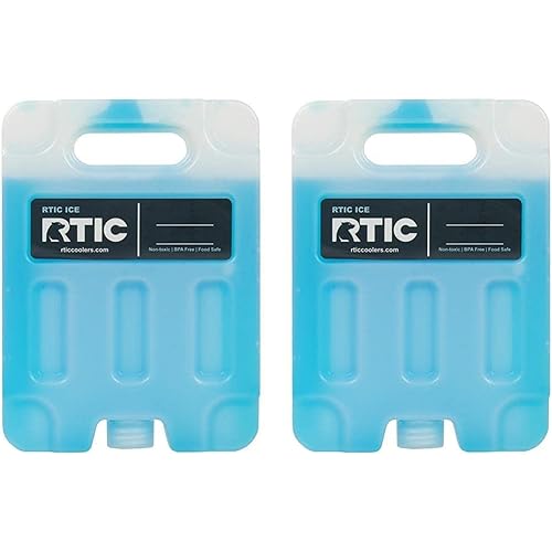 RTIC Refreezable Reusable Cooler Ice Packs Cold Ice Chest Pack Long-Lasting Break-Resistant for Food, Drink, Travel and Storage, 2 Pack