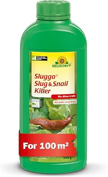 Neudorff Sluggo Slug & Snail Killer   Effective slug Control Against Slugs and Snails. No Slime Traces and no Visible Dead Slugs. for 160 m , 500 g