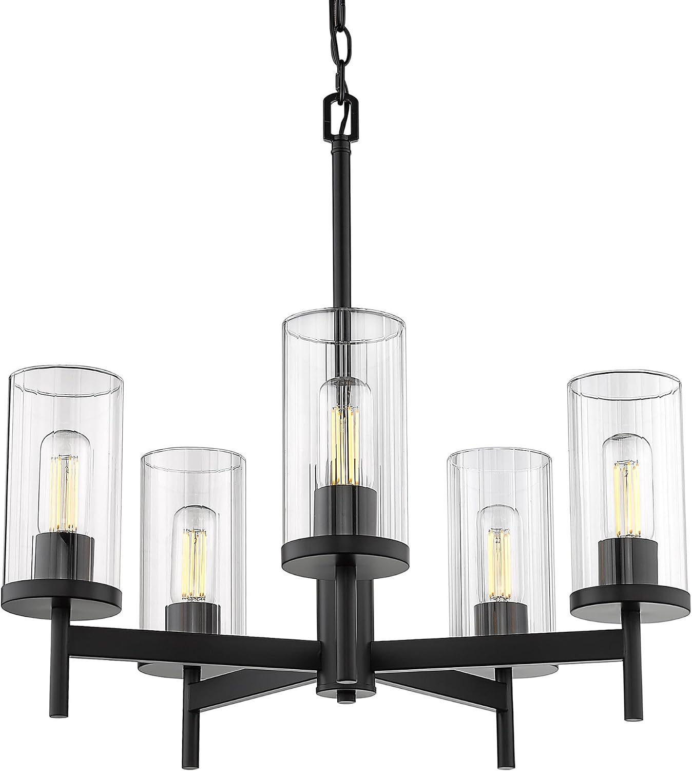 Golden Lighting Winslett 5-Light Chandelier in Matte Black