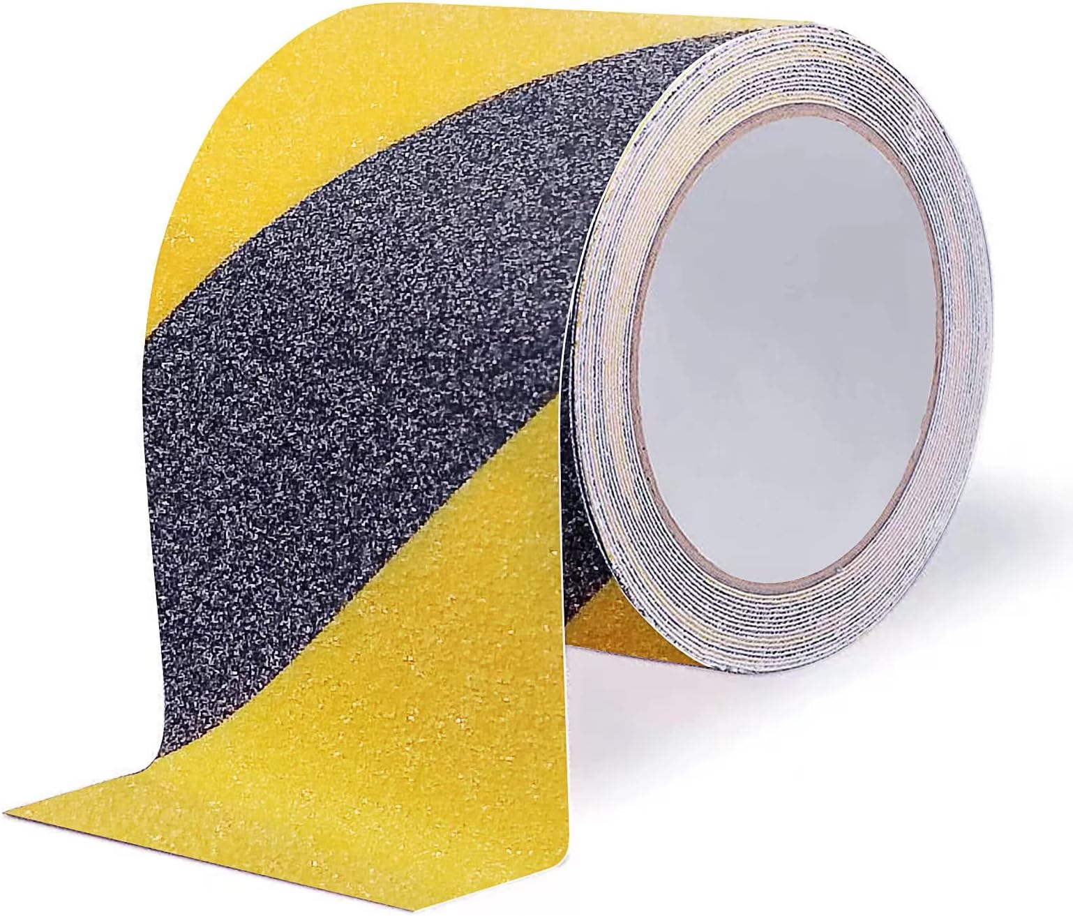 OQingluan Anti-Slip Safety Grip Tape for Stairs, 5m*10cm /16ft*4in, Hazard Warning Tape, Adhesive Non-Slip Outdoor Waterproof, Heavy Duty Traction, Yellow & Black
