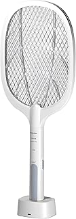 Electric Fly Swatter - Multifunctional 2 in 1 Mosquito Killer Lamp Efficient Mesh 4000V Rechargeable Bug Swatter for Home Camping Indoor Pest Control Double Safety Mesh Light