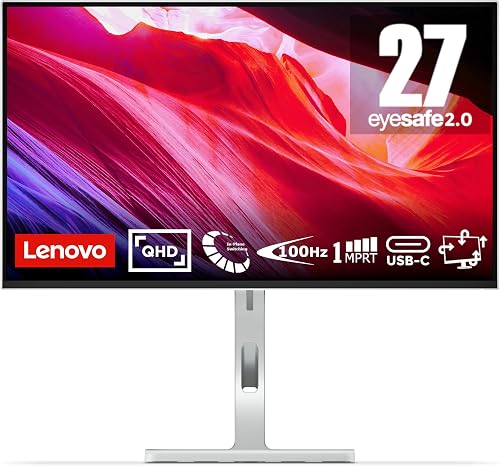 L27h-4A 27 pouces QHD IPS 100 Hz, réglable en hauteur Lenovo