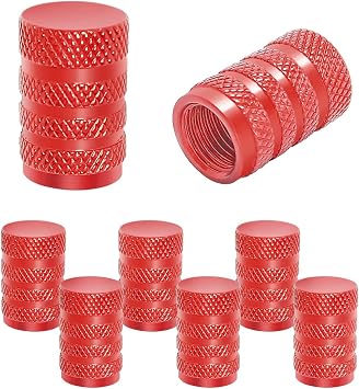 YALOK 8 Pack Aluminum Alloy Tire Valve Stem Caps, Red