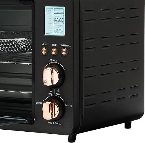 Miniatura 9 de Haden Combo de freidora de aire y horno tostador de 6 rebanadas para encimera, negrocobre