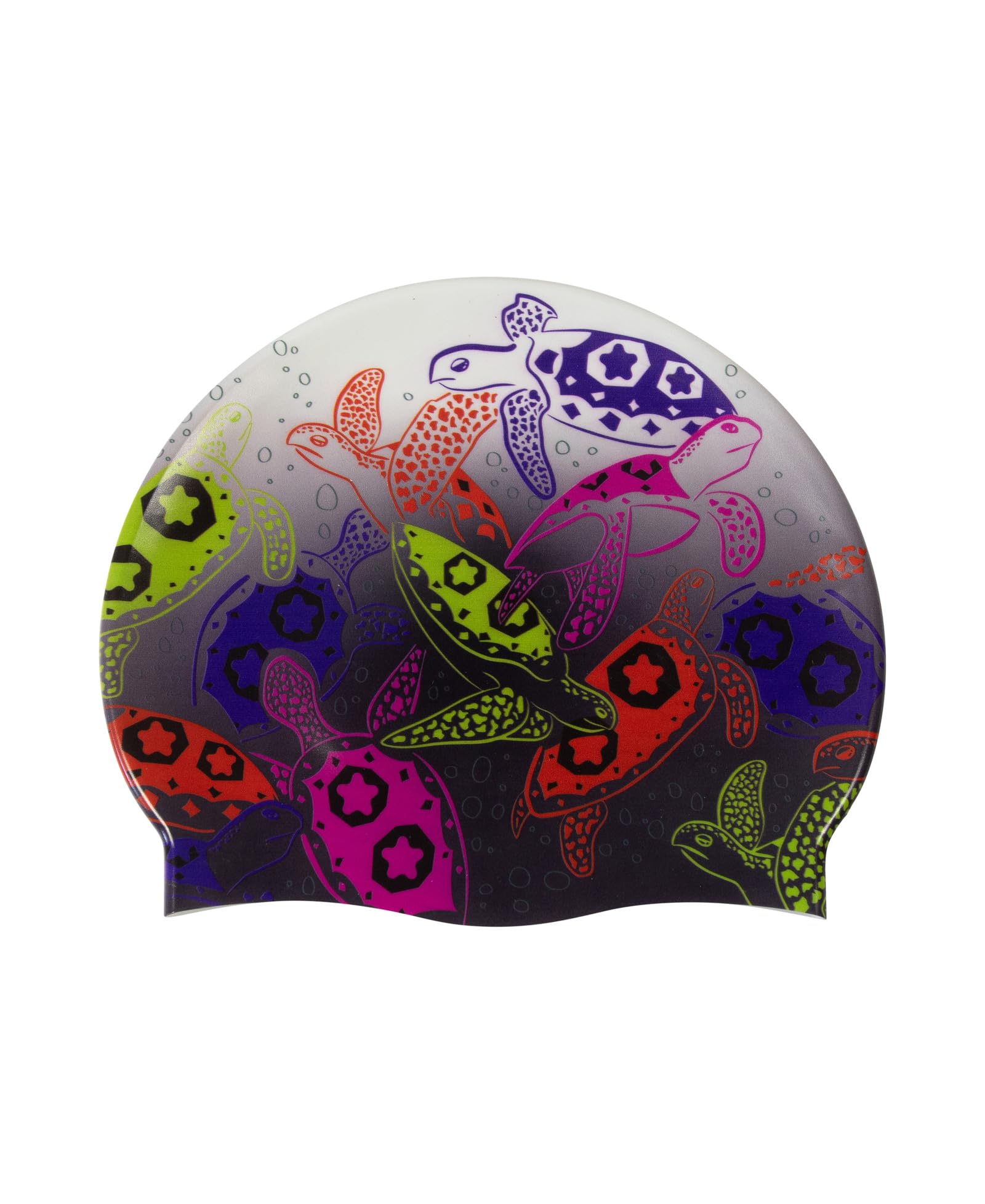 Arena HD Unisex Elastic Silicone Swim Cap for Adults, Training Water Sports Fitness Swimming Gear, Chlorine Protection Pool Hat for Frequent Use, Sea Turtles, One Size