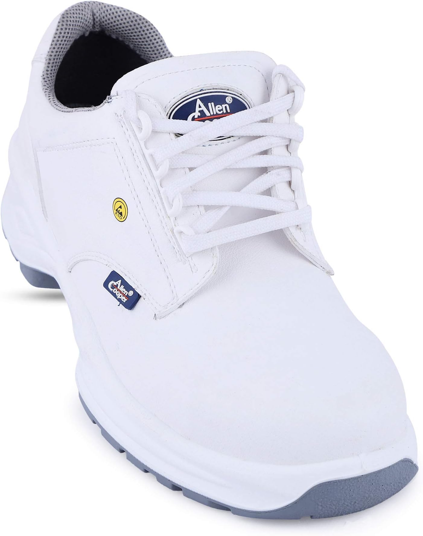 Allen Cooper AC-1443-WHITE-05 Washable Safety Shoe for Food, Pharmaceutical Industry and Hospitals, Animal Free Microfibre Upper, White, Size 5