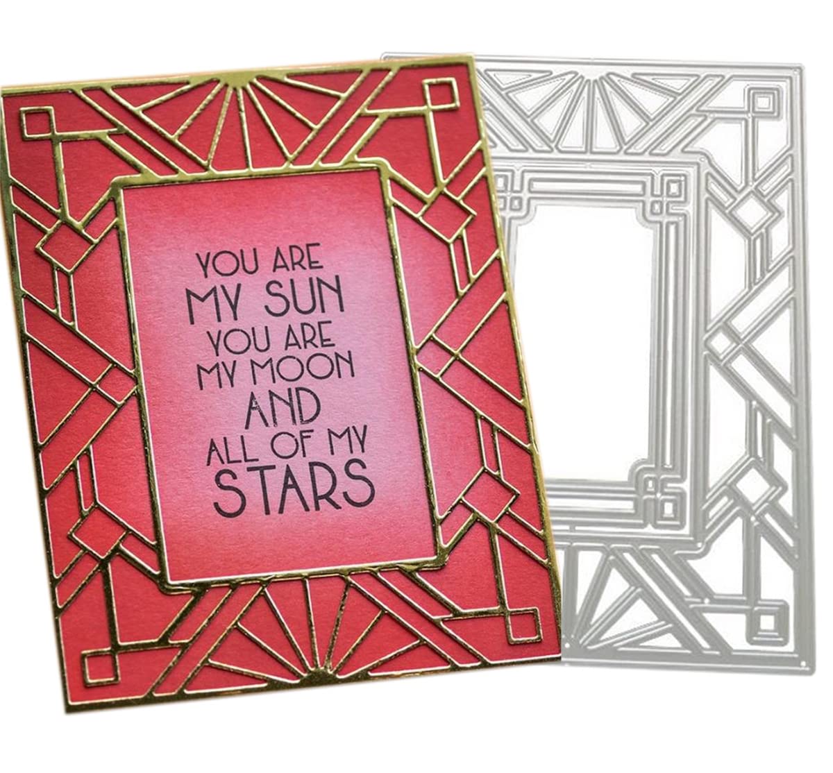 Ammsochy Christmas Border Background Cut Dies DIY Crafts for Paper Card Making Metal Scrapbooking Cutting Tools Album Arts Embossing Template 4.5X5.7IN (Décor Frame C)