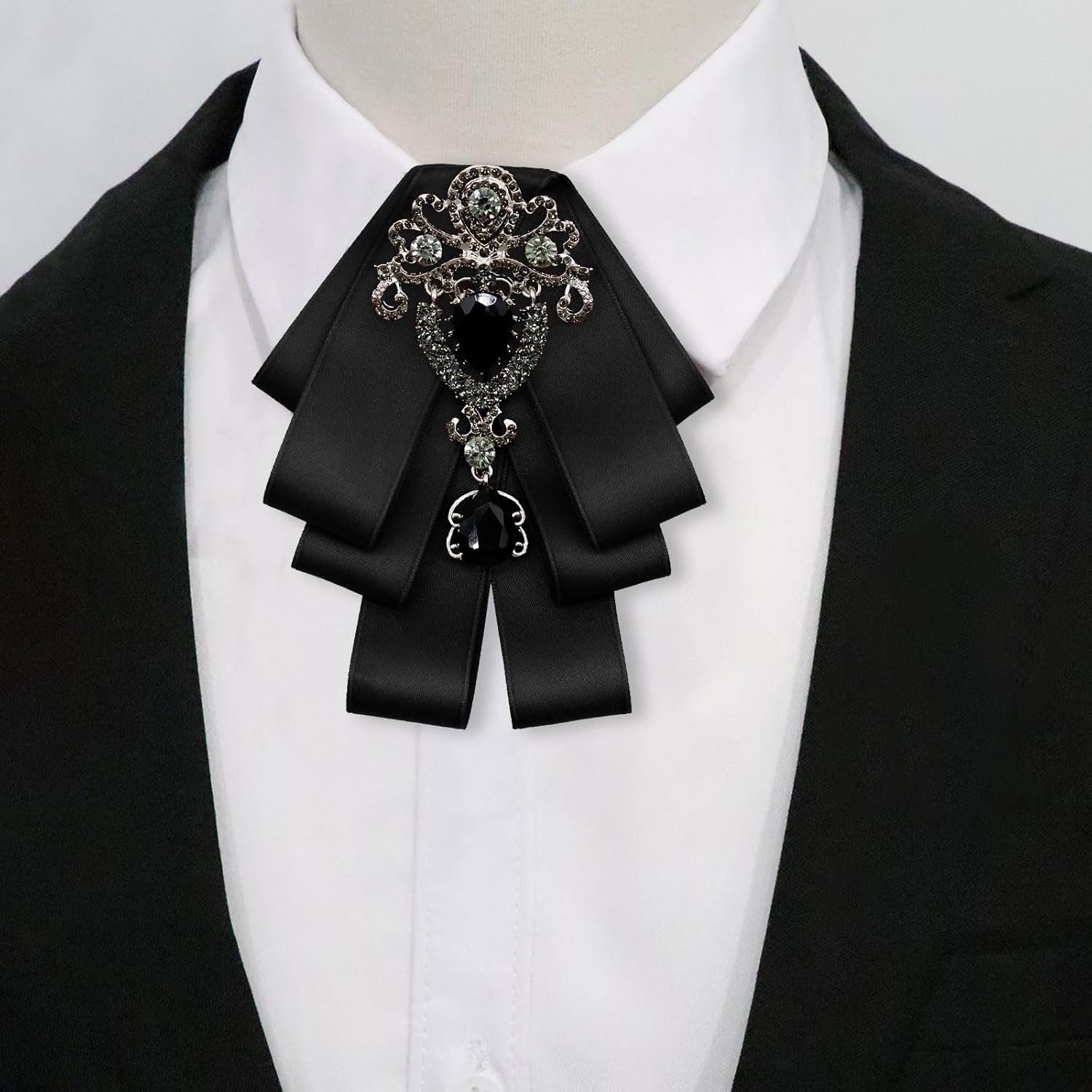 Bow Ties for Men Women, Womens Bow Tie Adjustable Pre-Tied Rhinestone Bowties Men for Suit Tuxedo Vest Shirt Uniform - Image 7