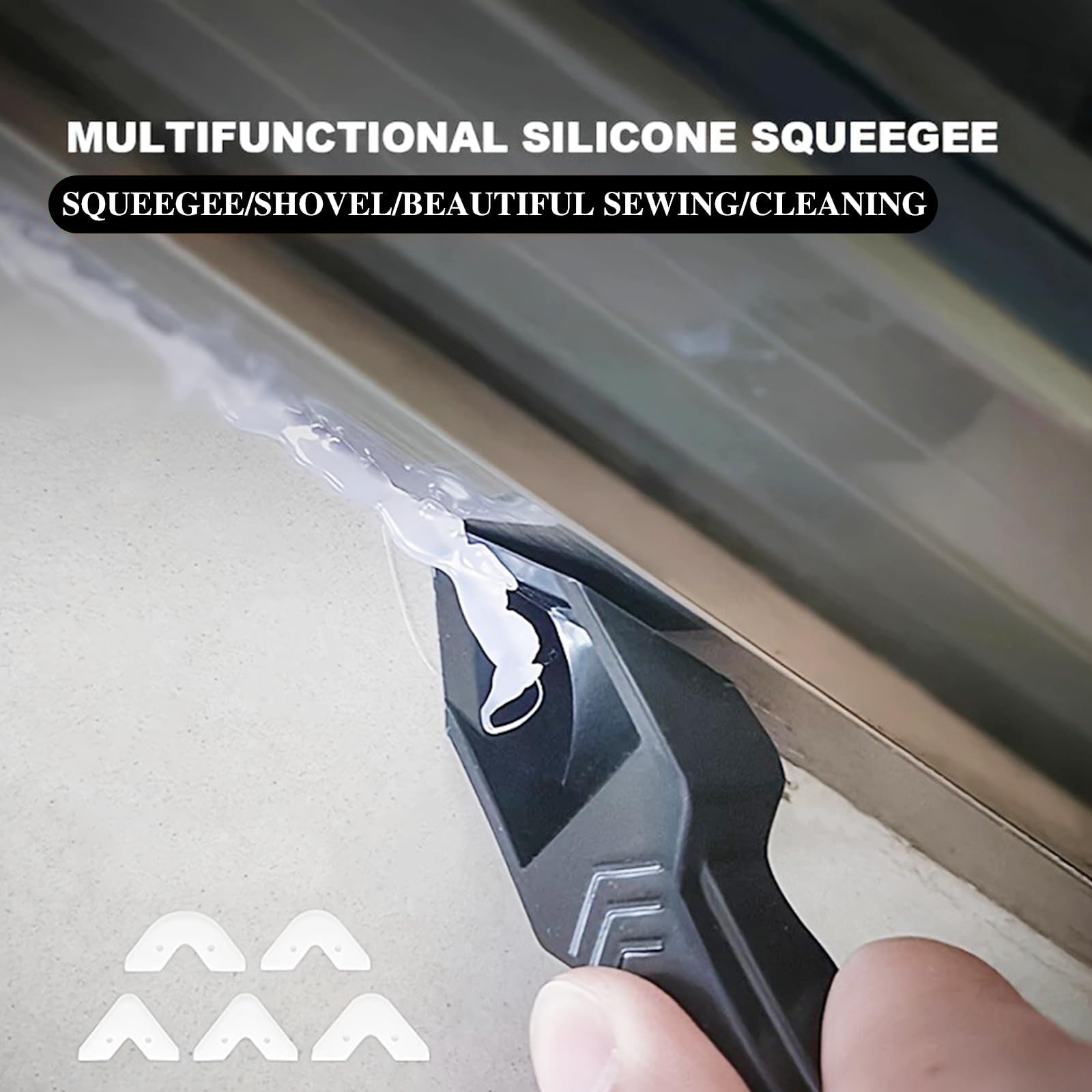 Strumento Rimozione Silicone 5 in 1 Raschietto Kit Spatola per Sigillante Applicatore