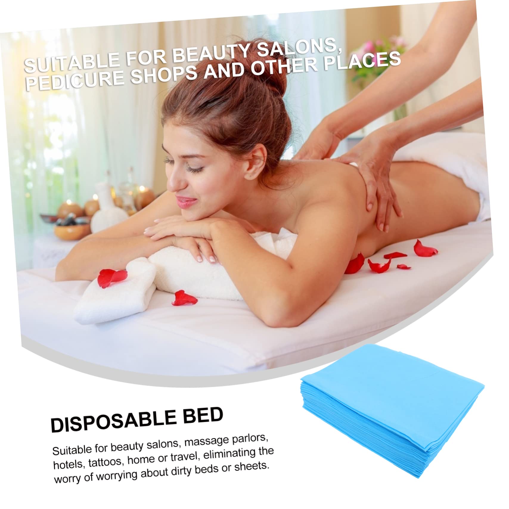 WOFASHPURET 20pcs Sheets Disposable Non Woven Bed Sheets Beauty Salon Cover for Spa Massage Safe Durable Portable Sweat Absorbing Design for Home Travel