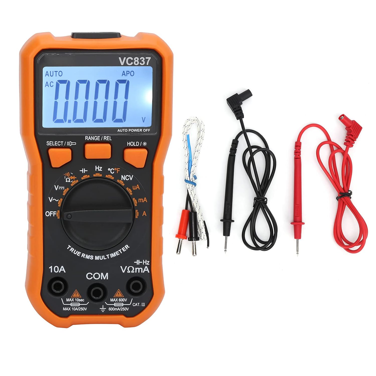 Jauarta VC837 Multimeter with included accessories
