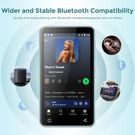 innioasis 80GB MP3 Player with Bluetooth and wifi, MP3 Player for Kids with Spotify, Spotify Kids, Pandora, Audible, 4.0