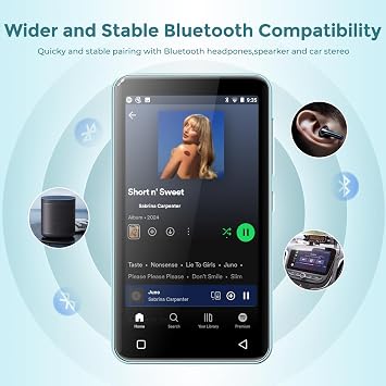 innioasis 80GB MP3 Player with Bluetooth and wifi, MP3 Player for Kids with Spotify, Spotify Kids, Pandora, Audible, 4.0