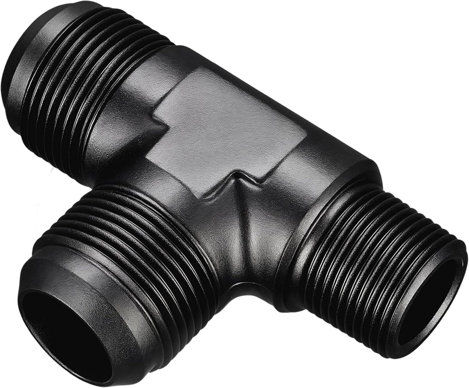 EVIL ENERGY 16AN Tee Male Flare to 3/4 NPT on Run T Fitting Adapter Aluminum Black