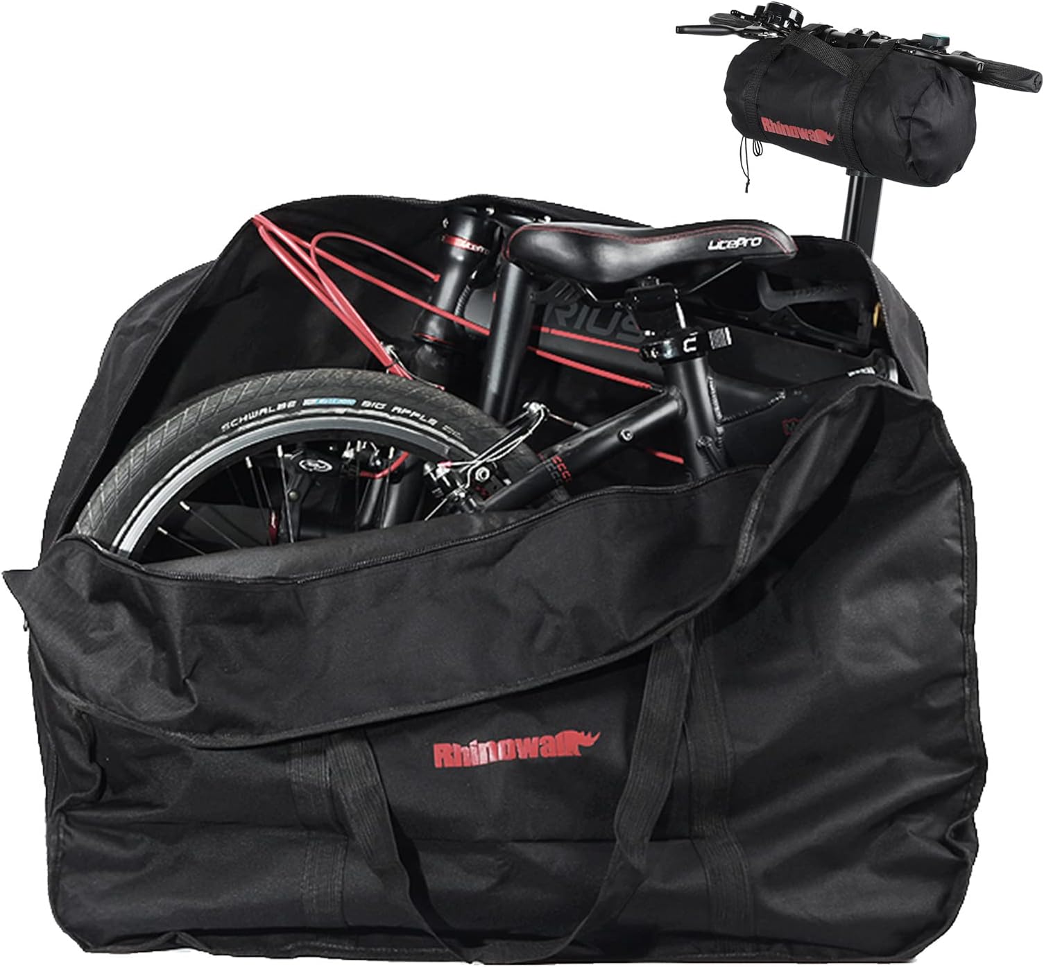 20 Inch Folding Bike Bag - Waterproof Bicycle Travel Case Outdoors Bike Transport Bag for Cars Train Air Travel (Black, 20 inch)