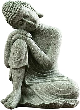 Buddha Statue Mini Buddha Buddah Ornament Sandstone Resting Sleeping Buddha Meditating Accessories for Zen Garden 1 Zen Garden Decor Buddha Decor Little Buddha, Style 1