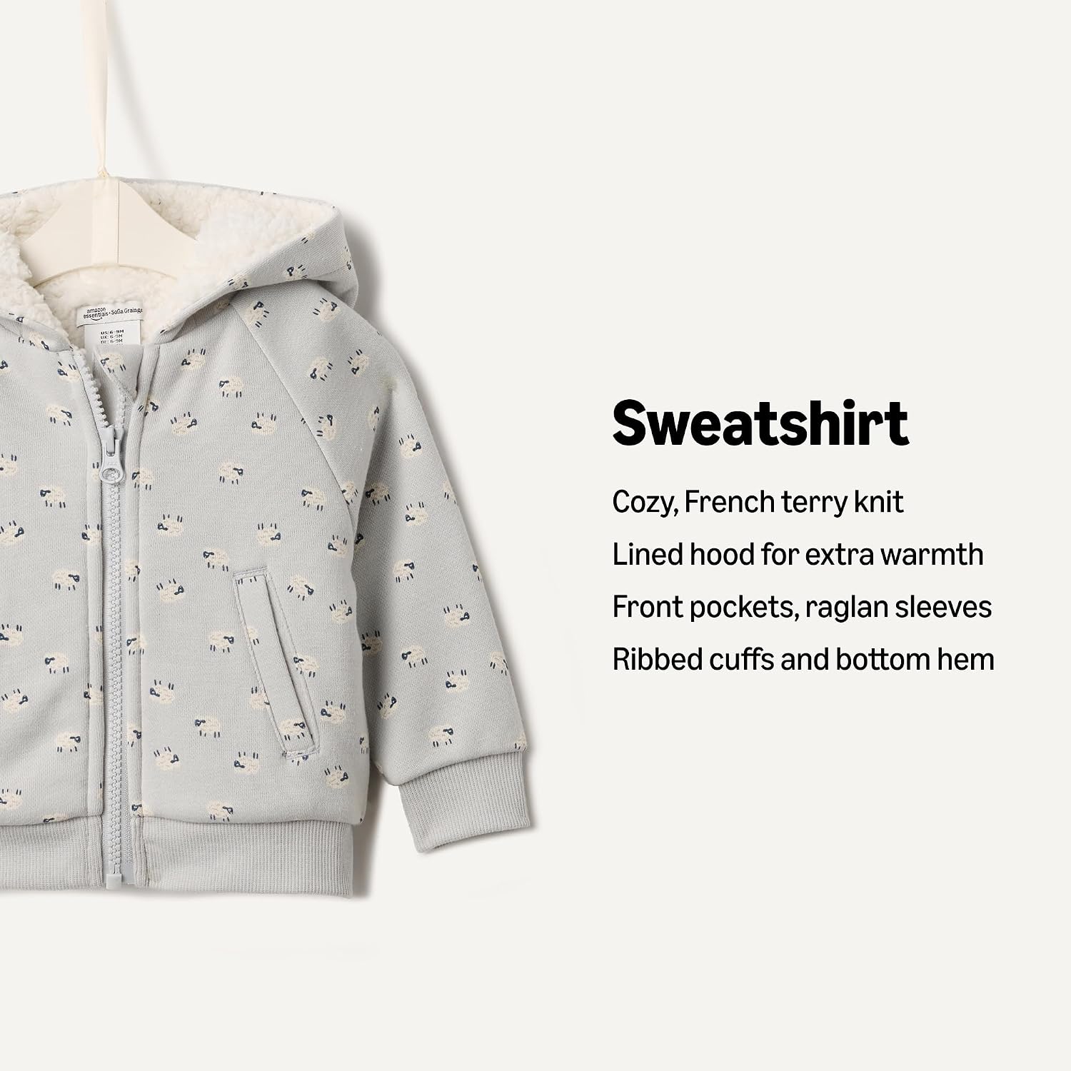 Amazon Essentials x Sofia Grainge Unisex Toddlers and Babies' Zip Hoodie Sweatshirt