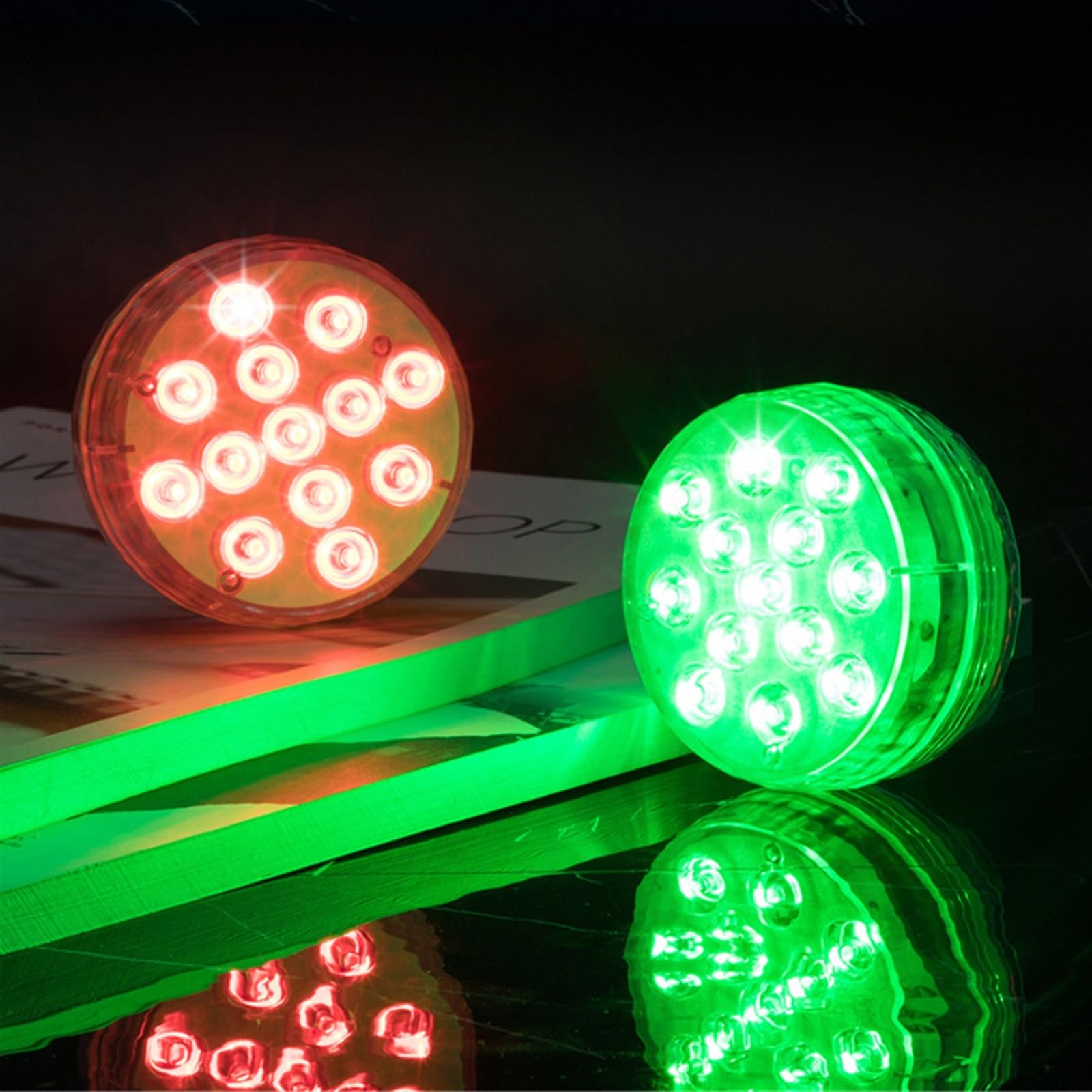 Lumières sous-marines magnétiques 13 LED RVB 16 couleurs lampe de piscine pour mariage, vacances, fête, jardin, étang, vase, décoration d'aquarium (couleur : 1 contrôleur 3 lampes)