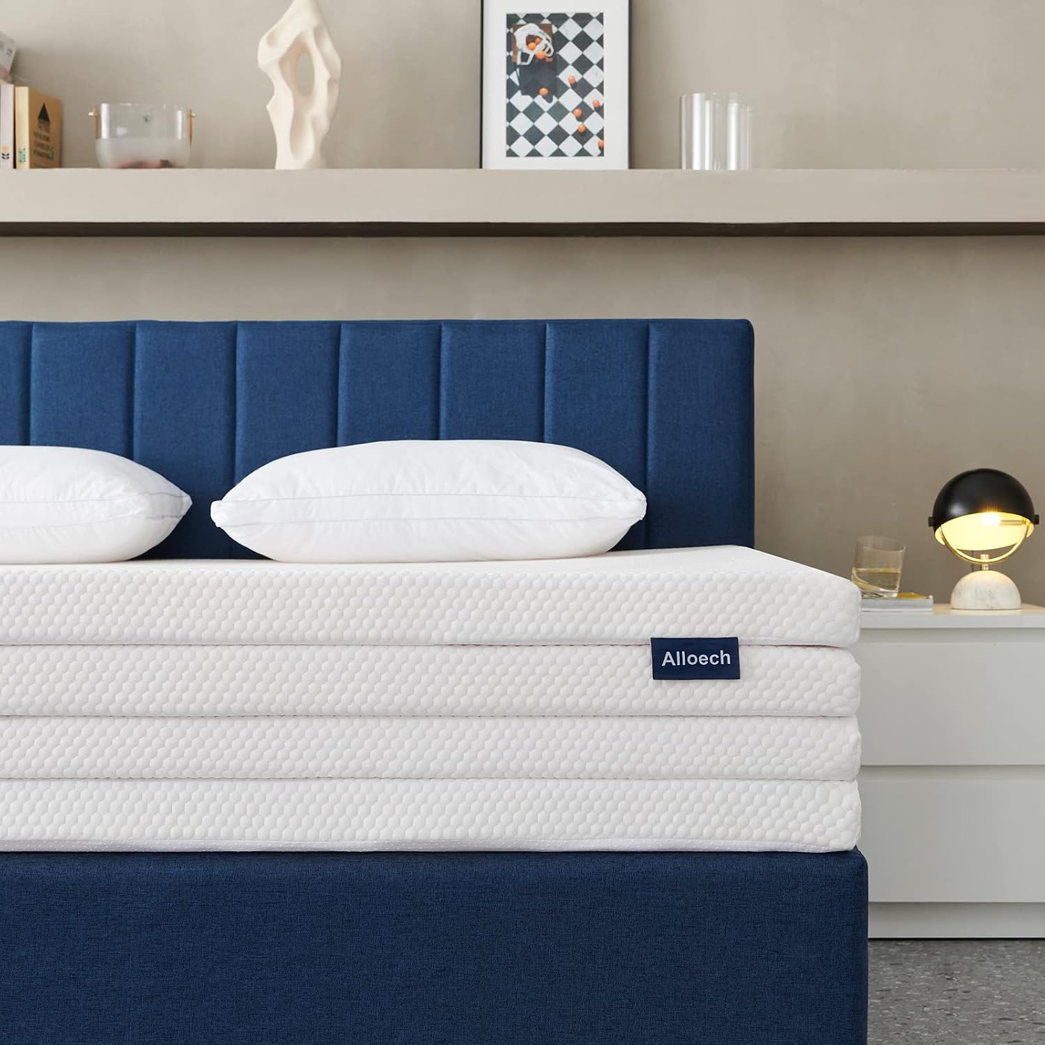 Queen Mattress, Alloech 10 Inch Queen Size Mattress in a Box Bed Cooling Gel Memory Foam Mattress with Supportive and Four-in-One Adjustable Mattress Medium Firm Feel Mattress 80’’x60’’