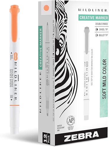 Zebra Pen Mildliner - Resaltadores de doble punta, puntas anchas y finas, ideales para resaltar la Biblia, sin sangrado, suministros escolares,