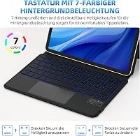 GOKOCO Mágneses Billentyűzet Tok iPad Air M2 11" és Pro 11" Készülékekhez, RGB Háttérvilágítással, Multi-Touch Trackpaddel, QWERTZ Kiosztáss 5
