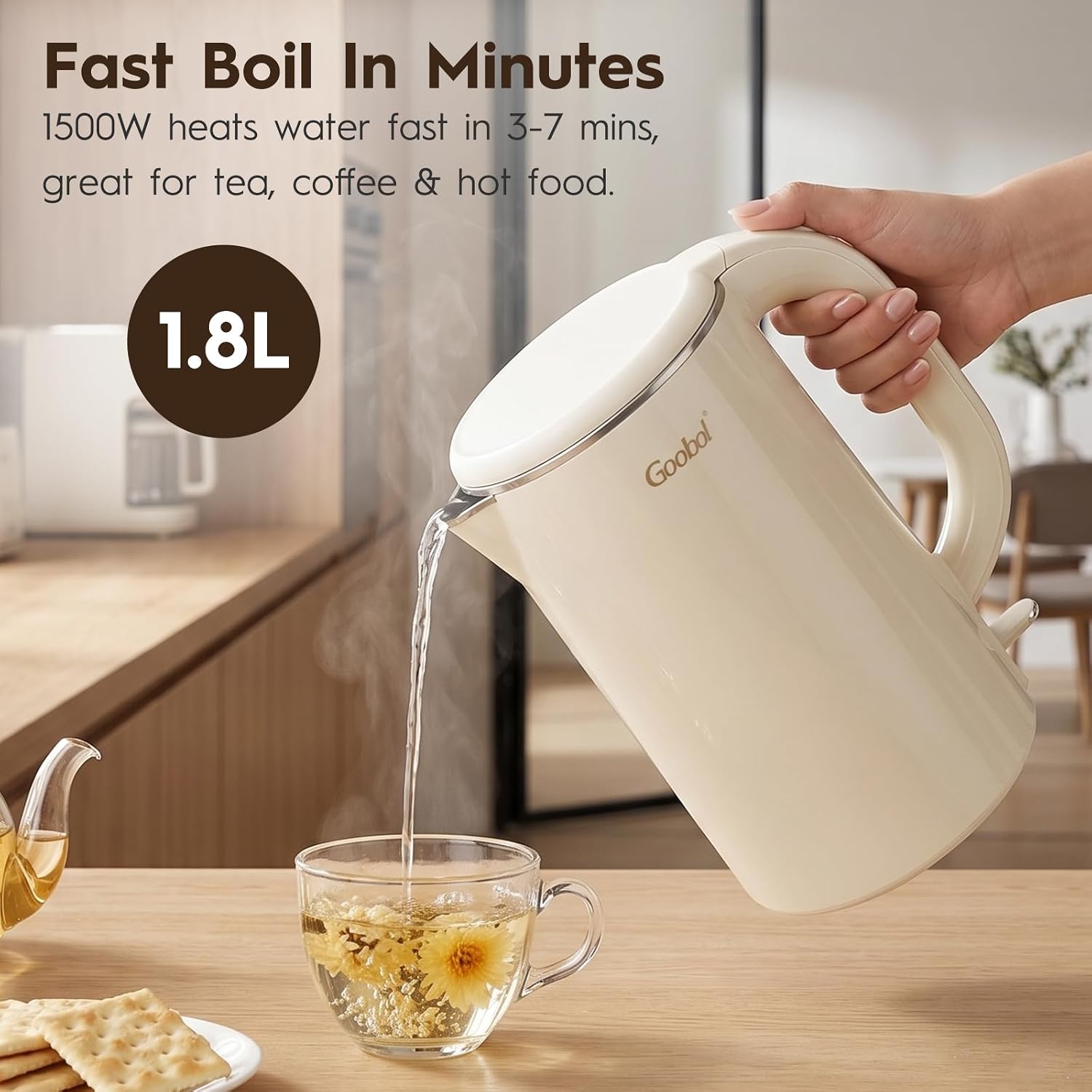 No Plastic Contact Electric Kettle