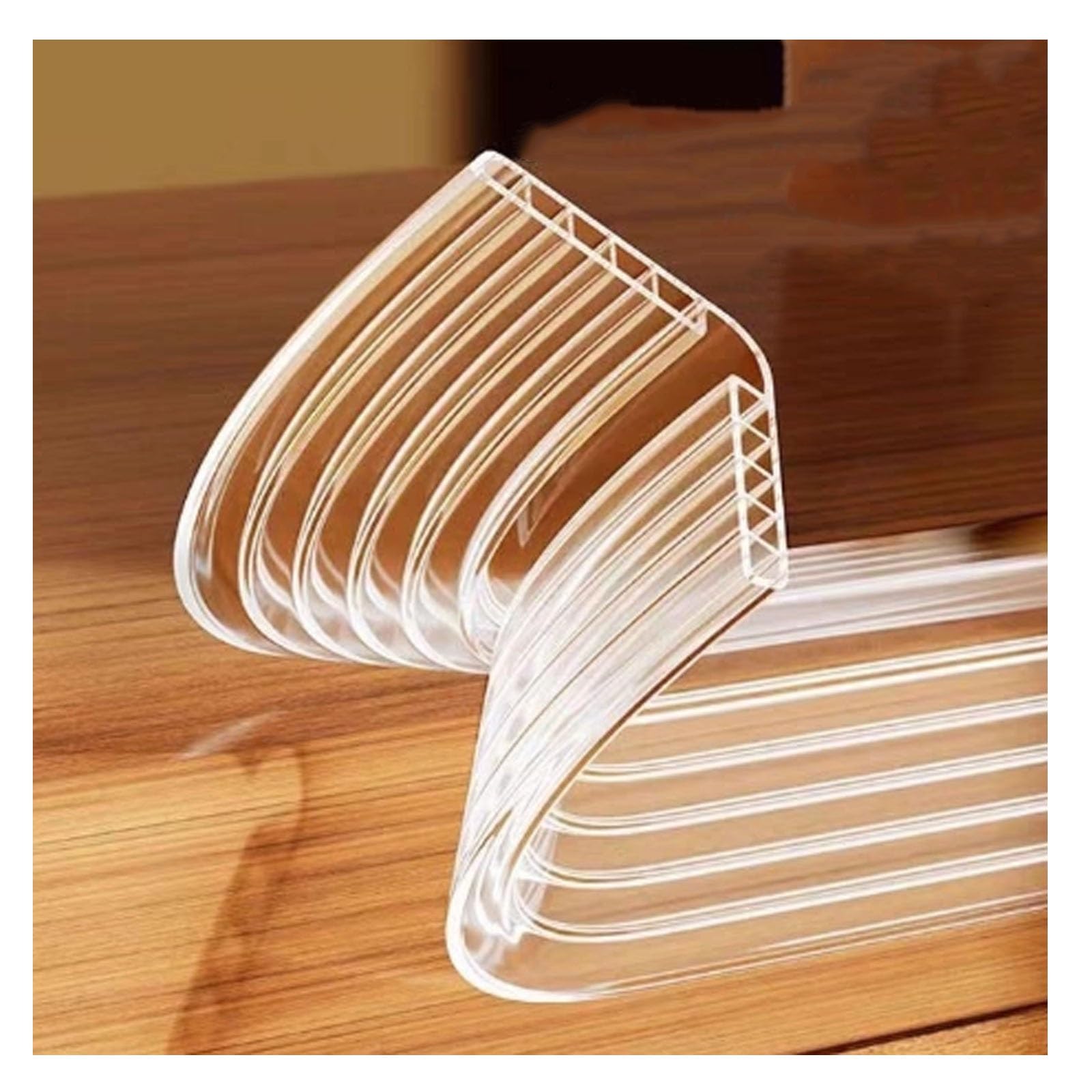 YPIOUREN L Shaped Edge Protectors, PVC Transparent Soft Self Adhesive, Anti Collision Strips for Desktops(19x19mm,500cm/196.9in)