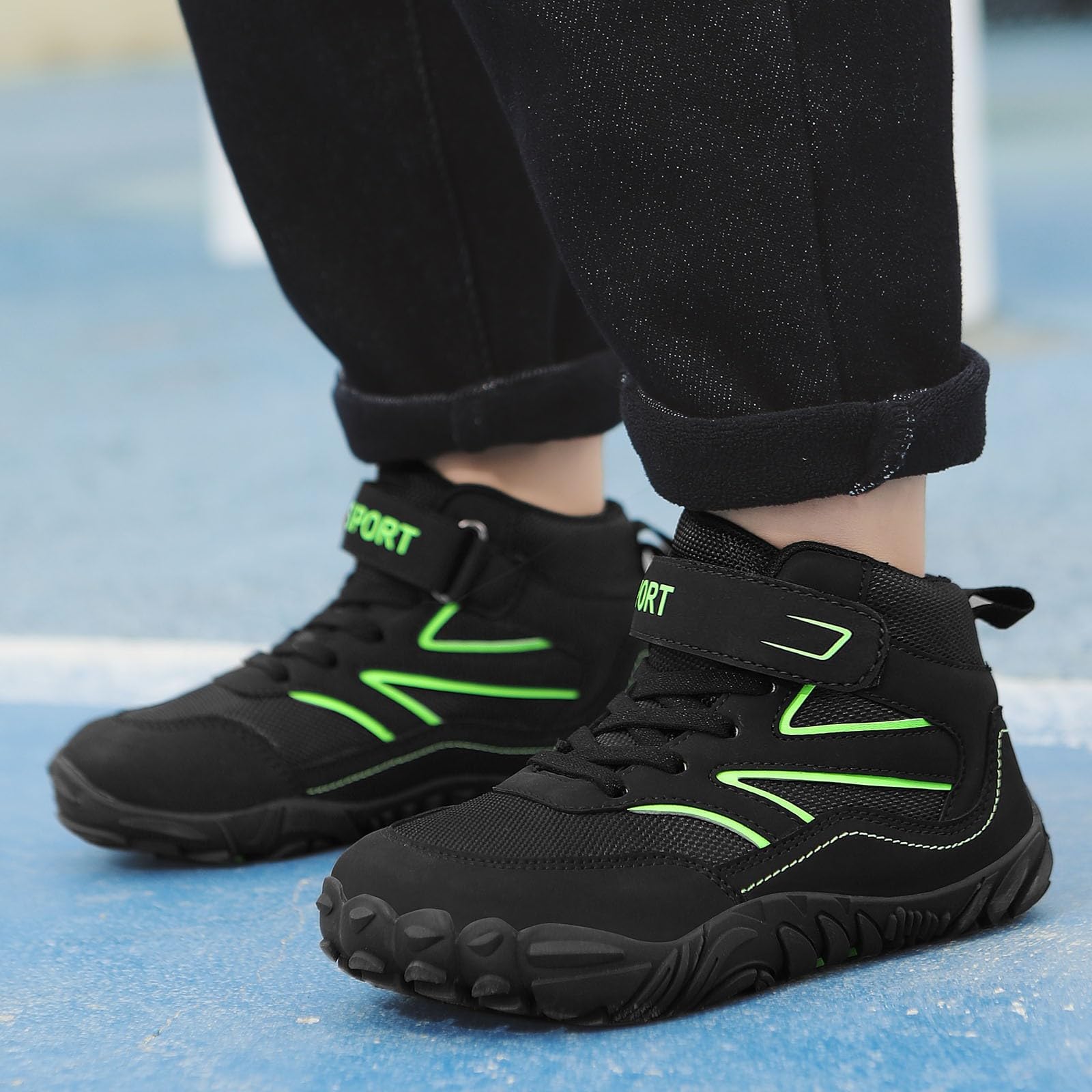 Stivali per Bambini Stivali Alti Invernali per bambinie Ragazze Autunnali Invernali Scarpe da Trekking Outdoor Leggero Antiscivolo Fodera in Pile Scarpe da Trekking Outdoor