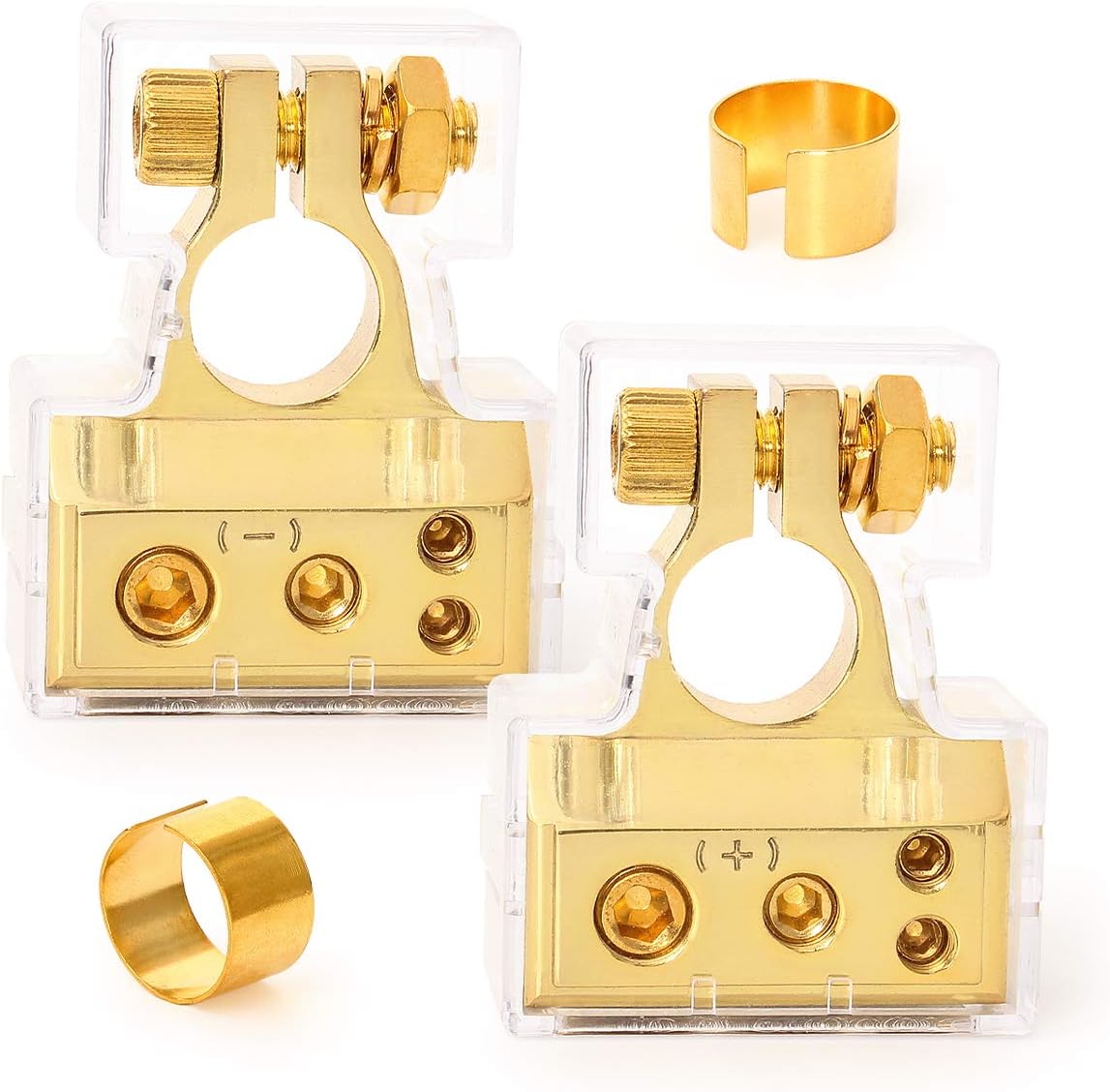 0/4/8/10 Gauge AWG Automotive Replacement Battery Terminals Ends Positive&Negative