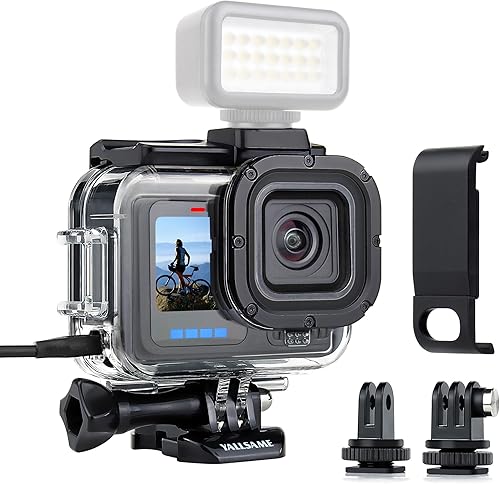 Funda de esqueleto lateral abierta para GoPro Hero 13 12 11 10 9 negro con cubierta de batería de metal reemplazo de puerta lateral fácil carga